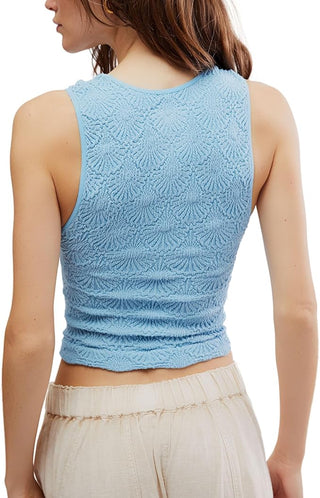 FREE PEOPLE Love Letter Sweatheart Cami - Air Blue - The Salty BabeTop