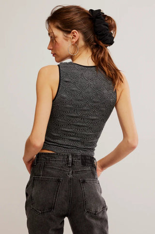 FREE PEOPLE Love Letter Sweetheart Cami - Black - The Salty BabeTop