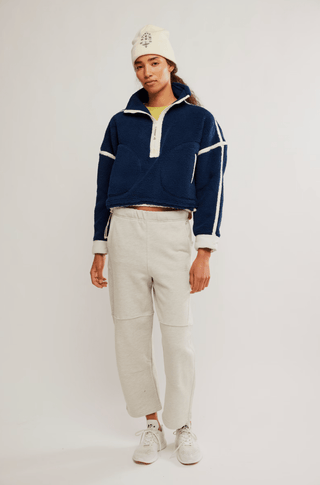 FREE PEOPLE Mountain High 1/2 Zip in Navy Combo