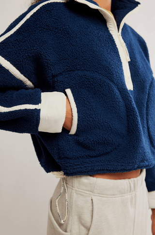FREE PEOPLE Mountain High 1/2 Zip in Navy Combo