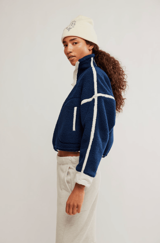 FREE PEOPLE Mountain High 1/2 Zip in Navy Combo