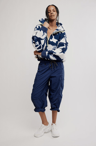 FREE PEOPLE Printed Mountain High 1/2 Zip - Wild Horses Navy - The Salty BabeJackets