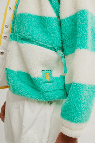 FREE PEOPLE Rocky Ridge Fleece Jacket - Rugby Stripe Lucky - The Salty BabeFleece Tops