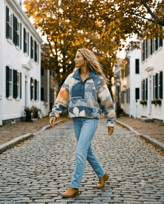 FREE PEOPLE Rocky Ridge Pullover - Sunburst Denim Blue - The Salty BabeJackets