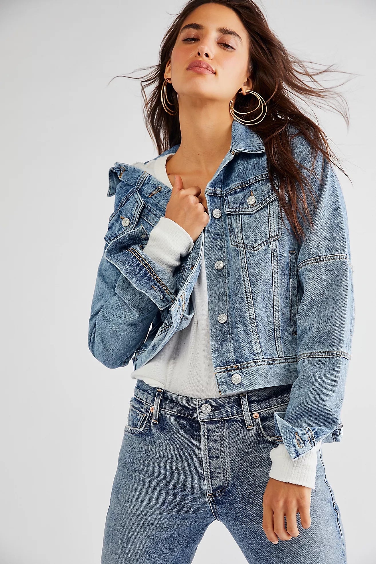 FREE PEOPLE Rumors denim jacket - Light Indigo - The Salty BabeJackets
