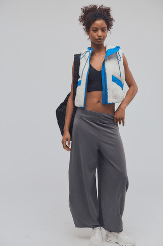 FREE PEOPLE Sky High Fleece Vest - Cream w/ Powerline Combo - The Salty BabeVest