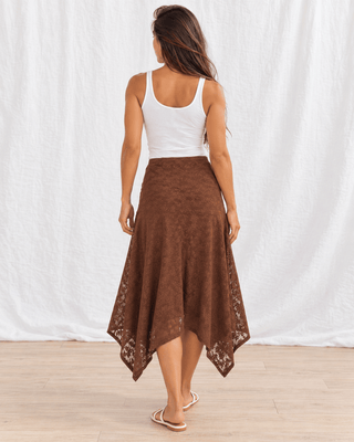 Free Spirit Lace Skirt - Brown | The Salty Babe