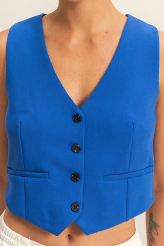 Go To Button - Down Vest - The Salty BabeTop