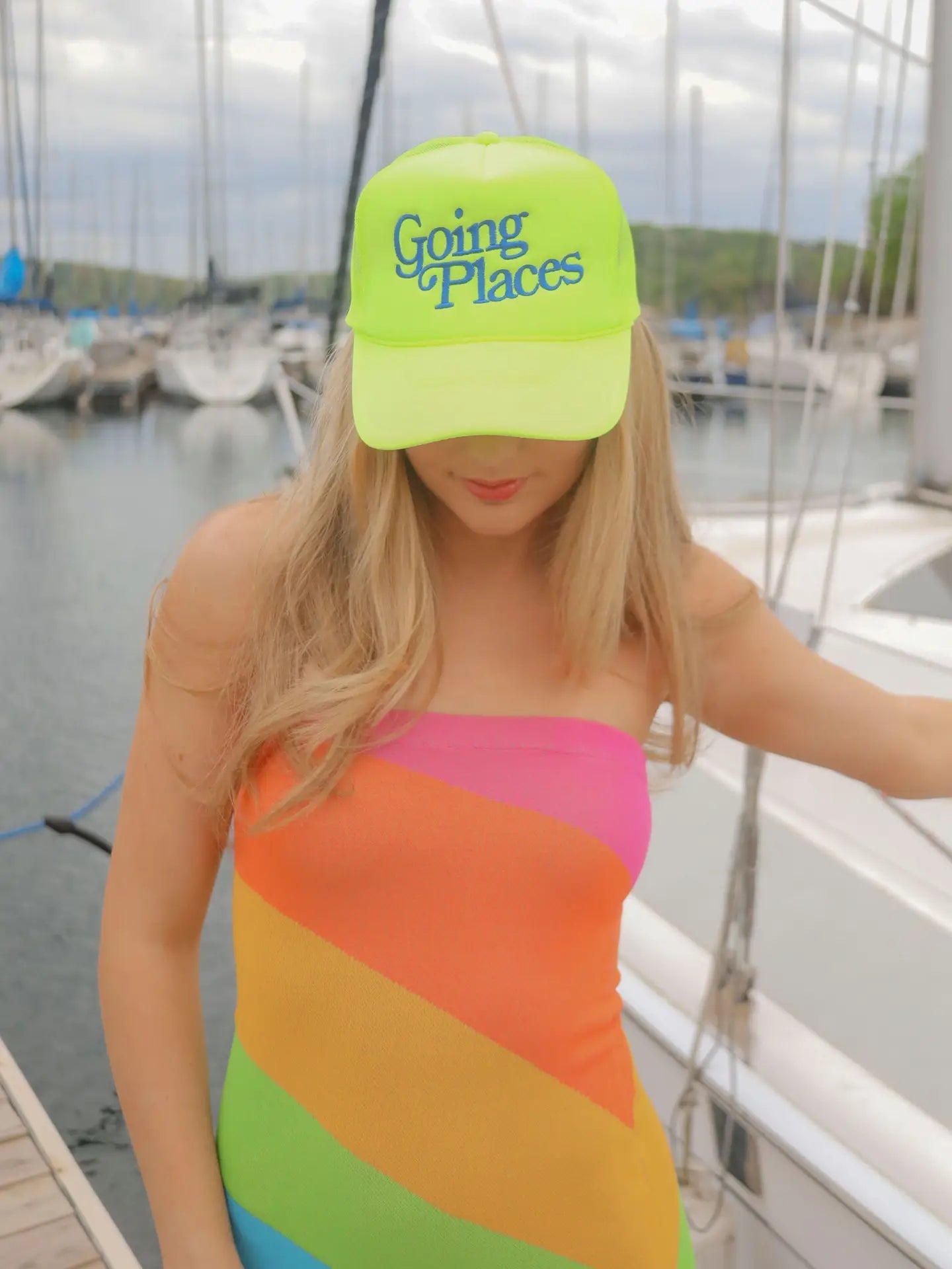 Going Places Neon trucker hat - The Salty BabeHats