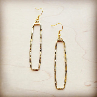 Golden Rectangle Dangle Earrings - The Salty BabeJewelry