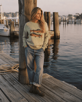 Gone Fishing Sweater - Spring Green - The Salty BabeSweaters