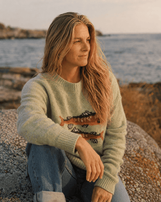 Gone Fishing Sweater - Spring Green - The Salty BabeSweaters