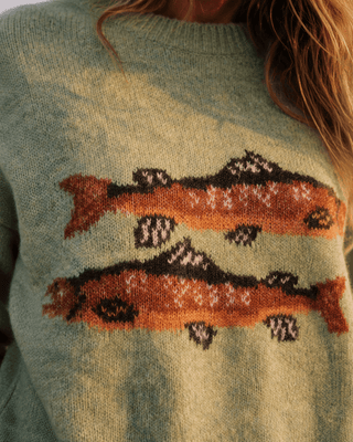 Gone Fishing Sweater - Spring Green - The Salty BabeSweaters