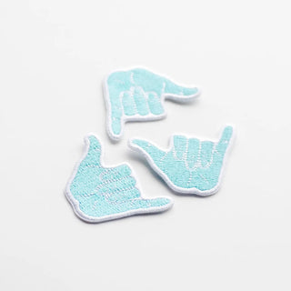 Hang Loose Hand Embroidered Iron On Patch - Shaka - The Salty BabeGift