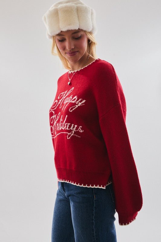 Happy Holidays Sweater - The Salty BabeSweaters