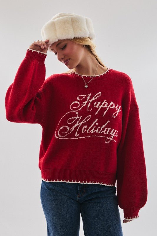 Happy Holidays Sweater - The Salty BabeSweaters