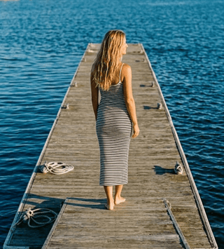 Harbor Stripe Midi Dress - The Salty BabeDresses