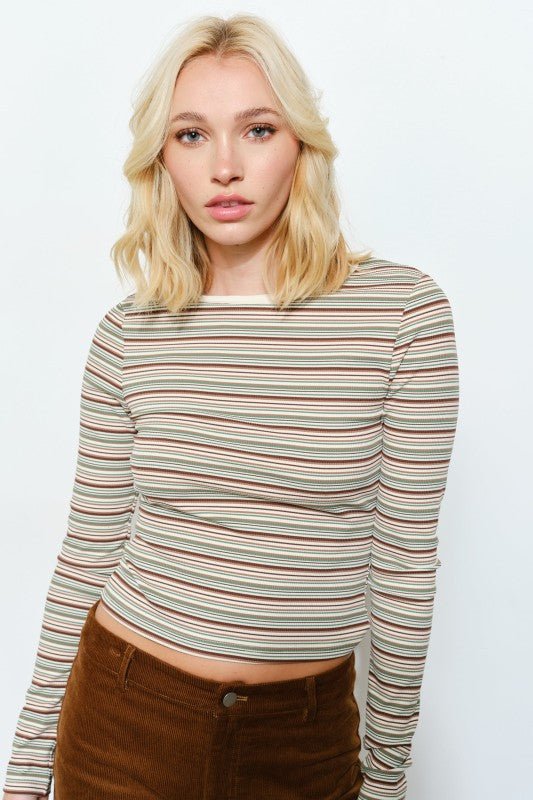 Harvest Hues Striped Top - The Salty BabeLong Sleeve Tops