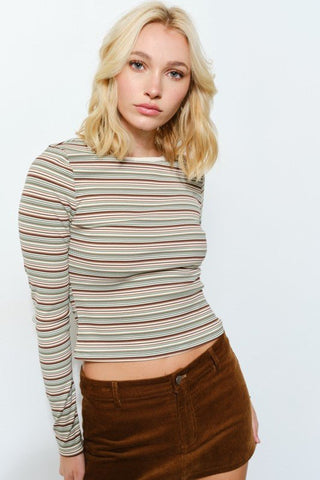 Harvest Hues Striped Top - The Salty BabeLong Sleeve Tops