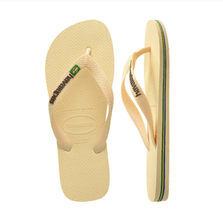 HAVAIANAS Brazil Logo Flip Flops - Buttercream - The Salty BabeSandals
