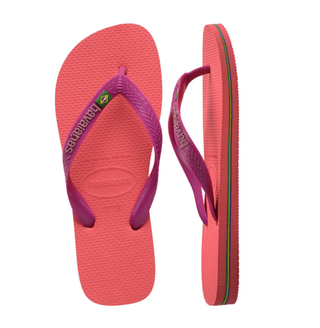 HAVAIANAS Brazil Logo Flip Flops - Coral - The Salty BabeSandals