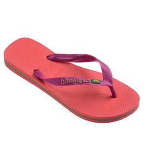 HAVAIANAS Brazil Logo Flip Flops - Coral - The Salty BabeSandals