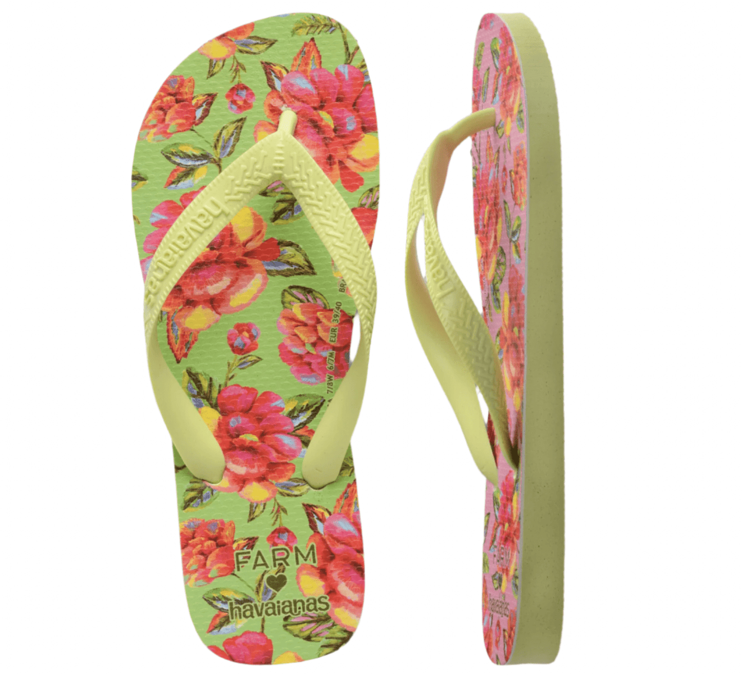 HAVAIANAS Farm Neon Flower Sandal - Matcha - The Salty BabeFootwear