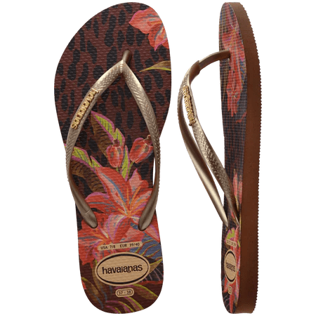 HAVAIANAS Slim Animal Floral Fusion Sandal - Rust - The Salty BabeFootwear
