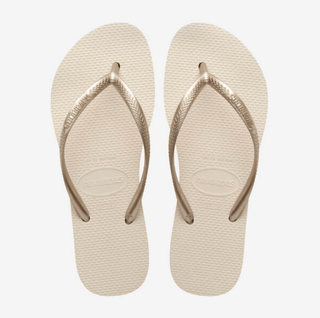 HAVAIANAS Slim Flatform Flip Flops - Beige Straw - The Salty BabeSandals