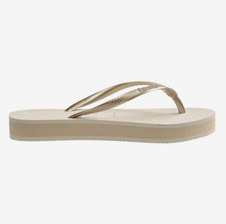 HAVAIANAS Slim Flatform Flip Flops - Beige Straw - The Salty BabeSandals