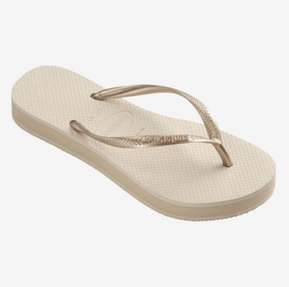 HAVAIANAS Slim Flatform Flip Flops - Beige Straw - The Salty BabeSandals