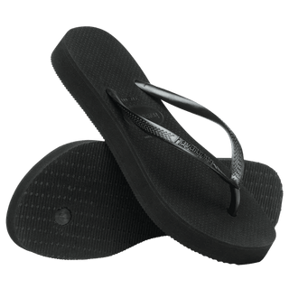HAVAIANAS Slim Flatform Flip Flops - Black - The Salty BabeSandals