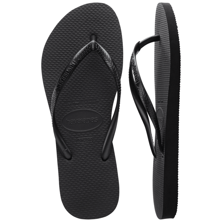HAVAIANAS Slim Flip Flops - Black - The Salty BabeFootwear
