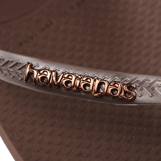 HAVAIANAS Slim Logo Metallic Sandal - Dark Brown - The Salty BabeFootwear