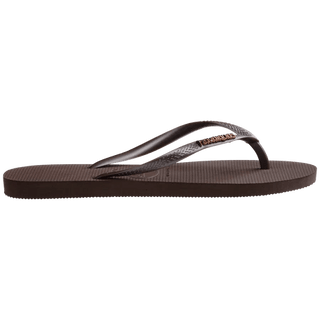 HAVAIANAS Slim Logo Metallic Sandal - Dark Brown - The Salty BabeFootwear