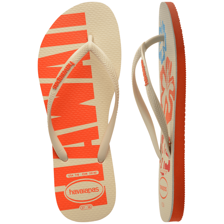 HAVAIANAS Slim Postcard USA sandal - Sunset Orange - The Salty BabeFootwear