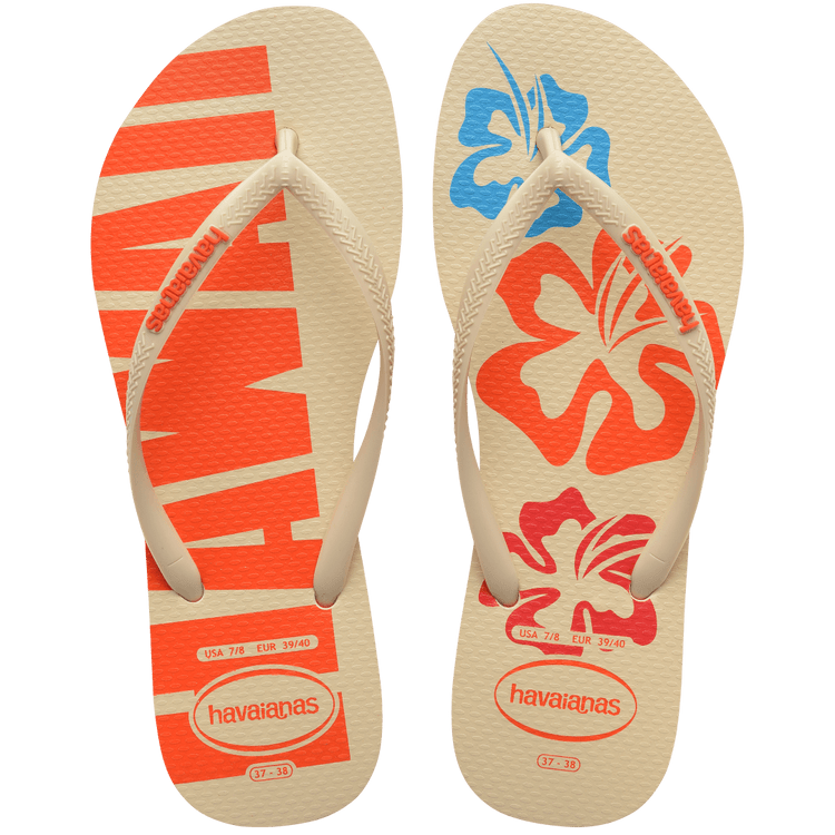 HAVAIANAS Slim Postcard USA sandal - Sunset Orange - The Salty BabeFootwear