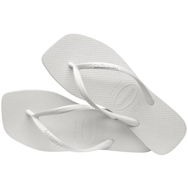 HAVAIANAS Slim Square Logo Pop Up Flip-Flop - White - The Salty BabeSandals