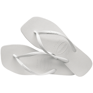 HAVAIANAS Slim Square Logo Pop Up Flip-Flop - White - The Salty BabeSandals