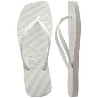 HAVAIANAS Slim Square Logo Pop Up Flip-Flop - White - The Salty BabeSandals