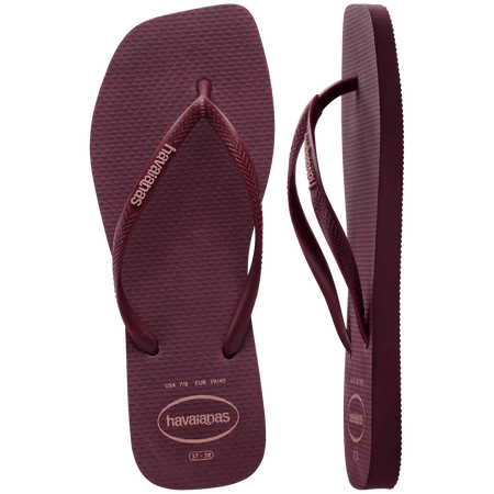 HAVAIANAS Slim Square Logo Pop Up Sandal - Amaranth - The Salty BabeFootwear