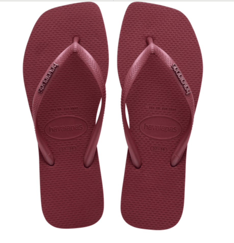 HAVAIANAS Slim Square Logo Pop Up Sandal - Amaranth - The Salty BabeFootwear
