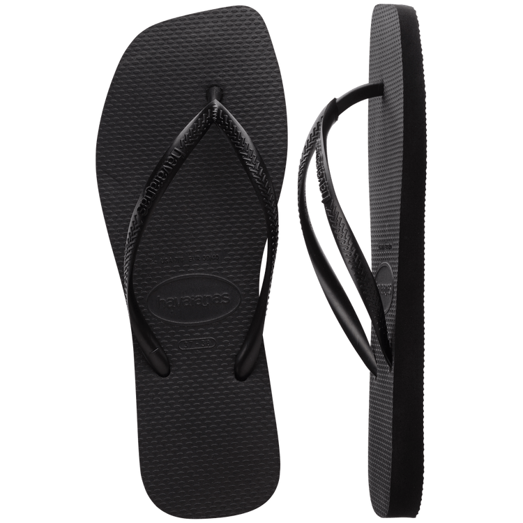 HAVAIANAS Slim Square Sandal - Black - The Salty BabeFootwear