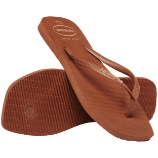 HAVAINAS Slim Square Logo Pop Up Flip Flops - Rust - The Salty BabeSandals