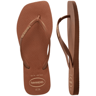 HAVAINAS Slim Square Logo Pop Up Flip Flops - Rust - The Salty BabeSandals