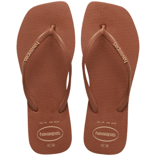 HAVAINAS Slim Square Logo Pop Up Flip Flops - Rust - The Salty BabeSandals