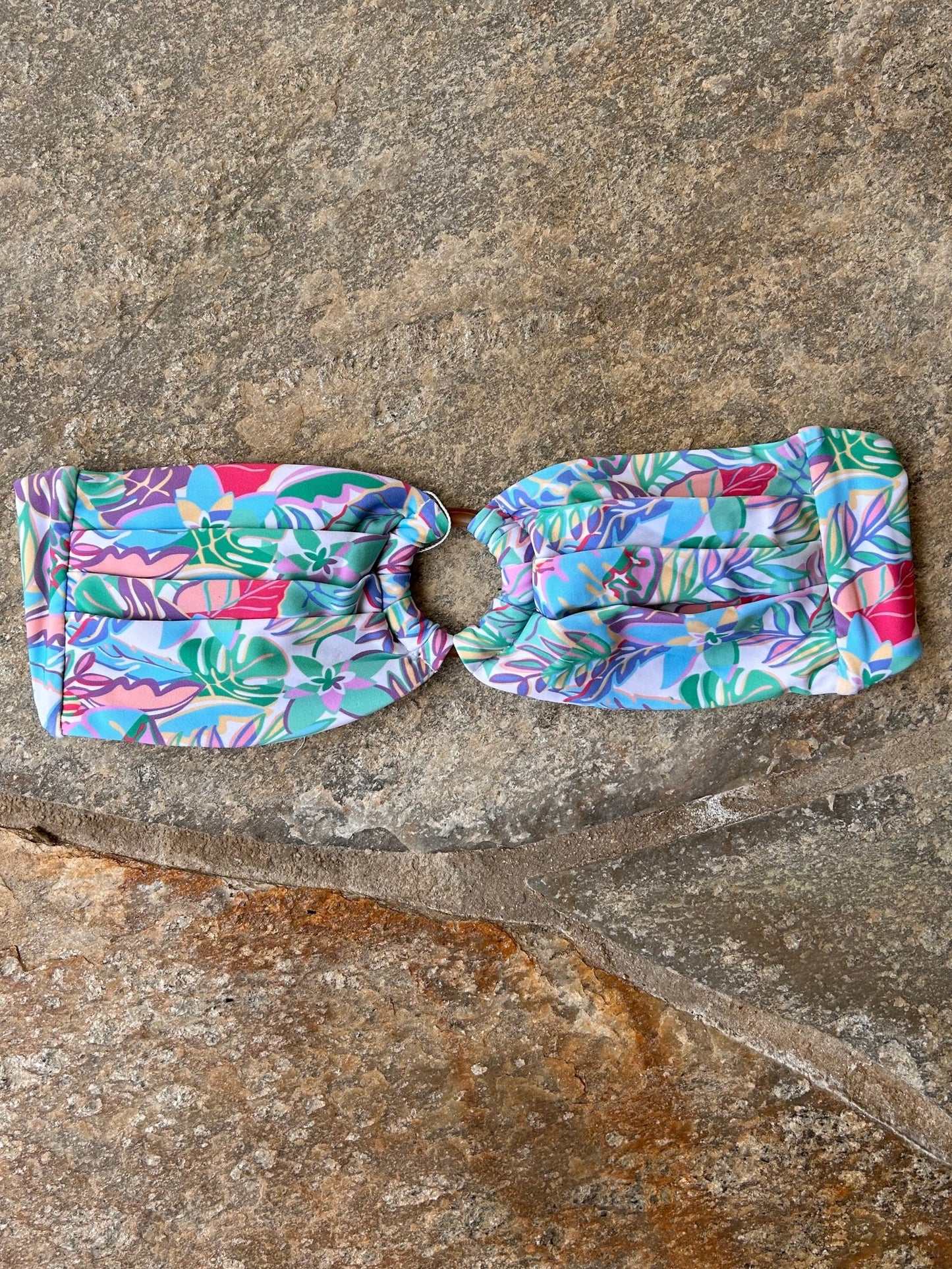 Hawaiian Leaves bandeau bikini top - The Salty BabeSwim Tops