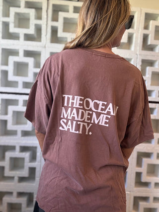 Hibiscus OMMS oversized tee - Chestnut - The Salty BabeGraphic Tee Shirts