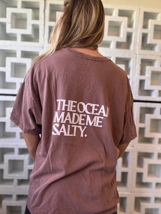 Hibiscus OMMS oversized tee - Chestnut - The Salty BabeGraphic Tee Shirts