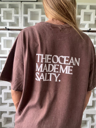 Hibiscus OMMS Oversized Tee-Chestnut/Pink - The Salty BabeGraphic Tee Shirts